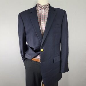 Lauren Ralph Lauren Men's Sport Coat Blazer‎ Two Button Deep Navy Wool Sz 42L
